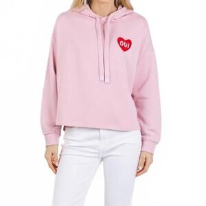 NEW OUI heart sweatshirt in bleached mauve